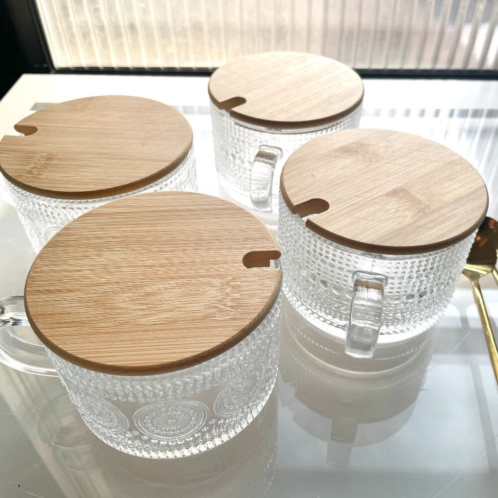 xGlass Pudding Cups With Spoons